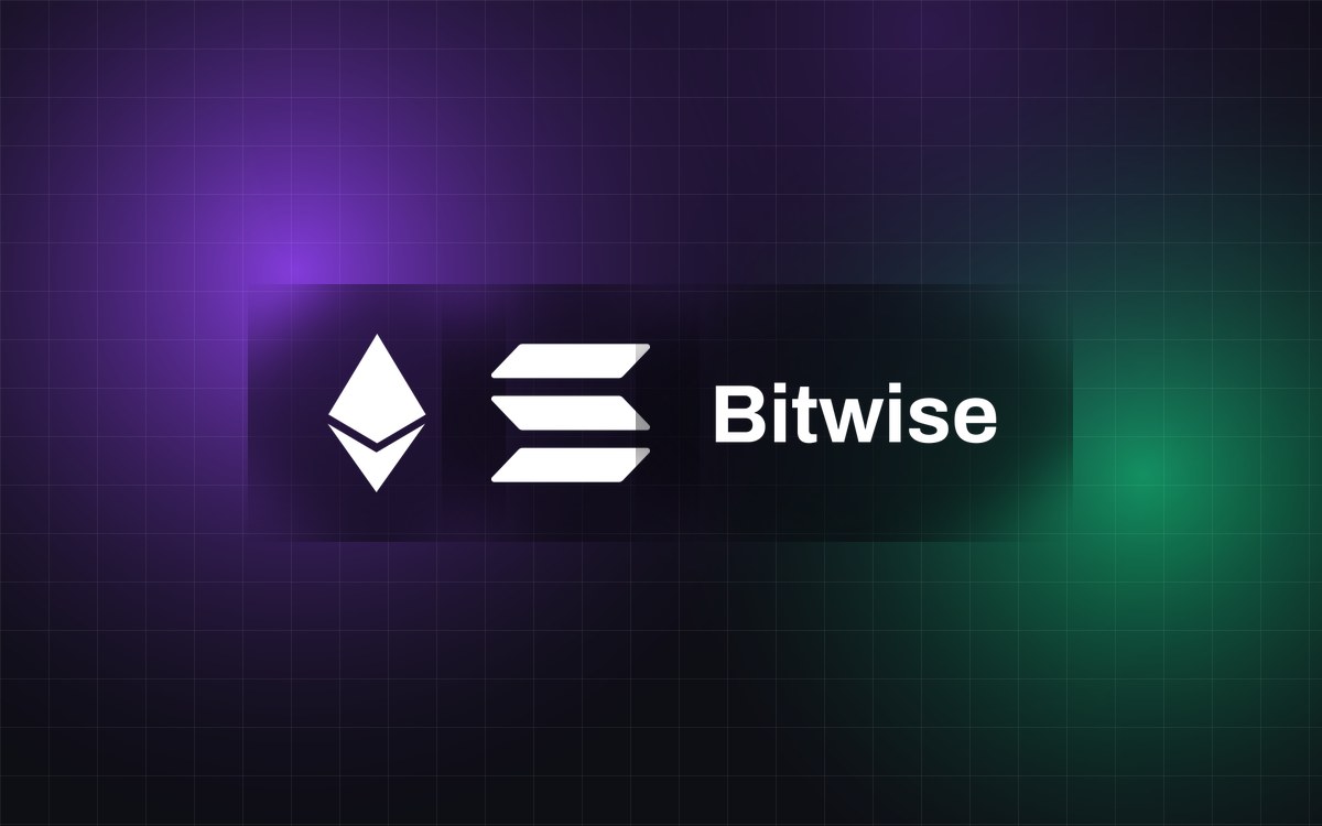 Abstract EMRGNG cover image for a story about Ethereum, Solana, Bitwise